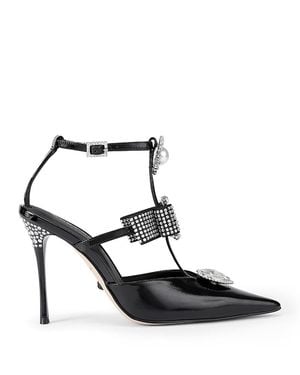 Kurt Geiger Bow Pointed Gladiator Court Pumps - Black