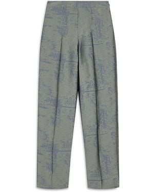 Emporio Armani Landscape Jacquard Creased Pants - Gray