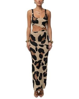 JLUXLABEL Zahara Print Maxi Dress - Natural