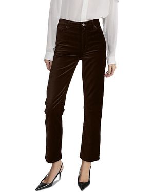 FRAME Le Sleek Straight High Rise Velvet Jeans - Black