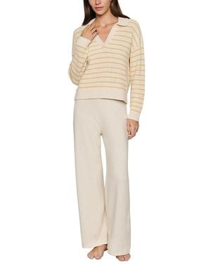 Eberjey Coastal Johnny Collar Sweater - Natural