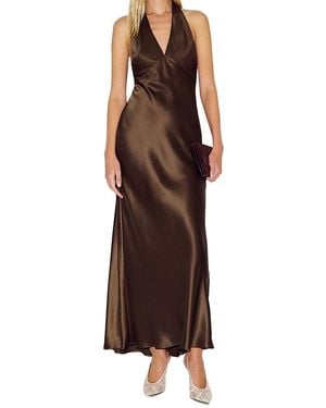 Reformation Daniela Silk Dress - Brown