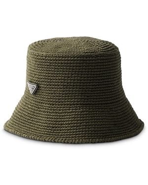 Prada Crochet Bucket Hat - Green