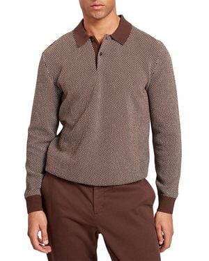 Ted Baker Ardo Textured Front Knitted Polo Shirt - Brown