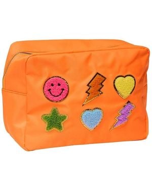 Malibu Sugar Nylon Pouch With Assorted Patches - Orange