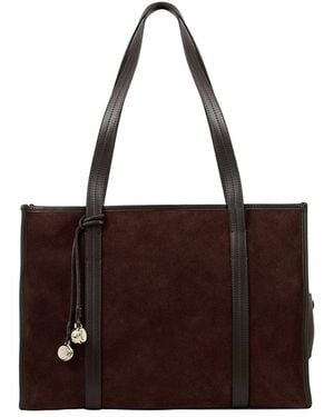 Sandro Medium Soft Suede Tote Bag - Brown