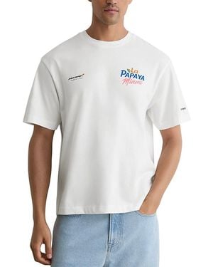 Reiss X Mclaren Racing Collection La Papaya Cotton Crewneck T-Shirt - White