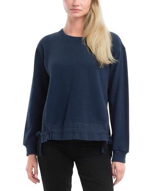 Wilt Side Panel Woven Mix Sweatshirt - Blue