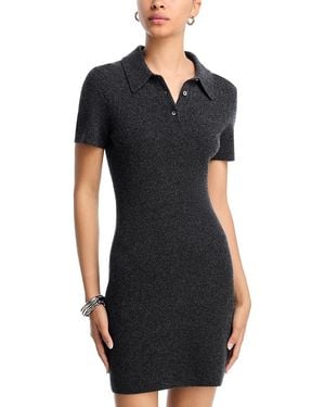 T By Alexander Wang Alexanderwang. T Midweight Short Sleeve Polo Dress - Black