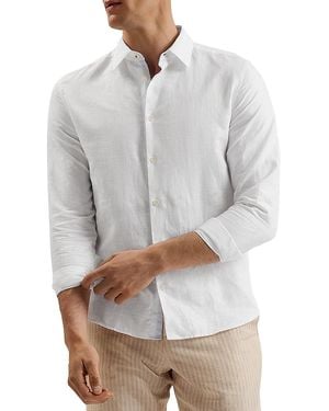 Ted Baker Button Front Long Sleeve Shirt - Gray