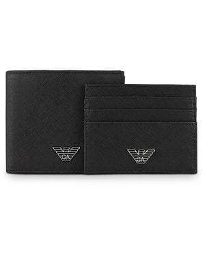 Emporio Armani Wallet & Credit Card Holder Gift Set - Black