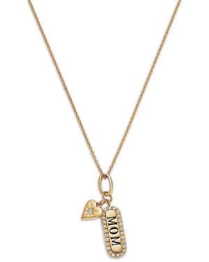 Bloomingdale's Fine Collection Diamond Mom Pendant Necklace - Metallic