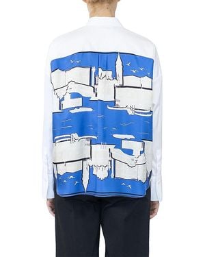 Callas Milano Sirene Scarf Back Shirt - Blue