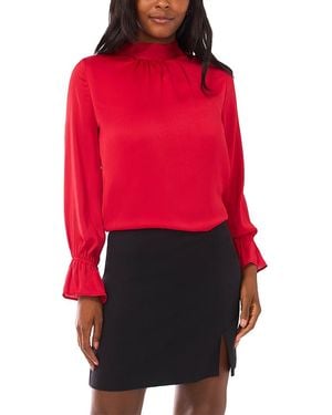 1.STATE Open Back Bell Sleeve Blouse - Red