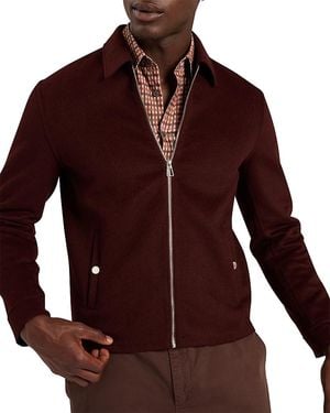 Ted Baker Antwrp Splitable Wool Blend Harrington Jacket - Brown