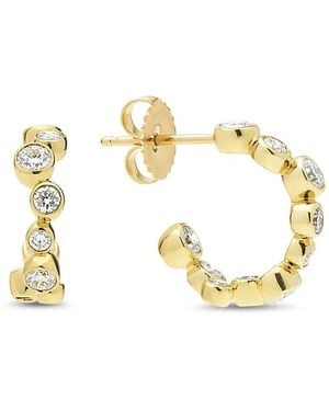 Lagos 18K Fizz Diamond Bezel Huggie Hoop Earrings - Metallic