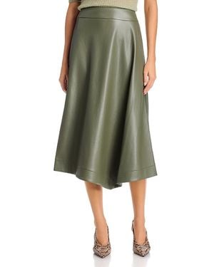 BOSS Ventara1 Faux Leather Midi Skirt - Green