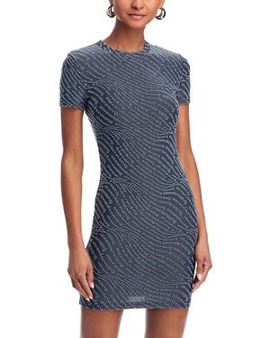 T By Alexander Wang Alexanderwang. T Jacquard Logo Mini Dress - Blue