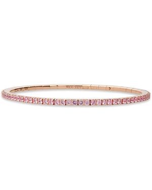 EXTENSIBLE 18K Rose Sapphire Stretch Tennis Bracelet - White