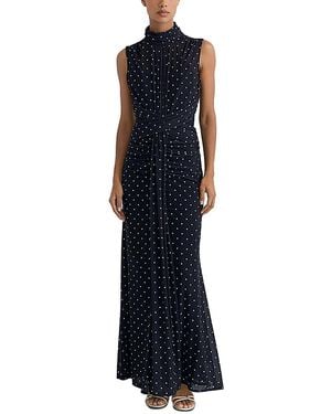 Reiss Polka-dot Print Sleeveless Maxi Dress - Blue