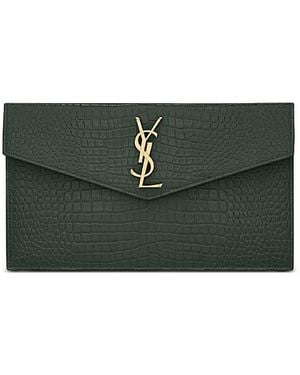 Saint Laurent Uptown Clutch - Green