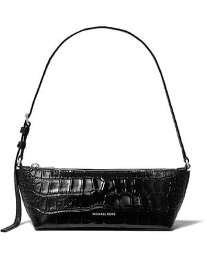 Michael Kors Laila Small Embossed Leather East West Crossbody - Black