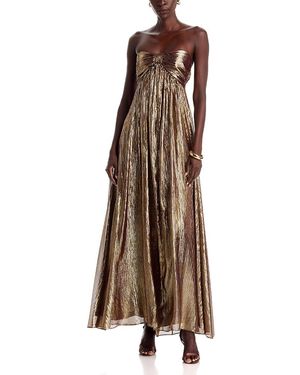 Ramy Brook Liberty Strapless Metallic Gown - Brown
