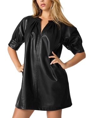 Steve Madden Sharleene Faux Leather Mini Dress - Black