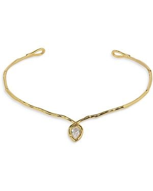 Alexis Asterales Floating Cubic Zirconia Structured Collar Necklace, 5 - White