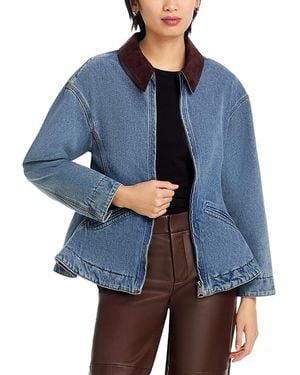 Line & Dot Mottle Jacket - Blue