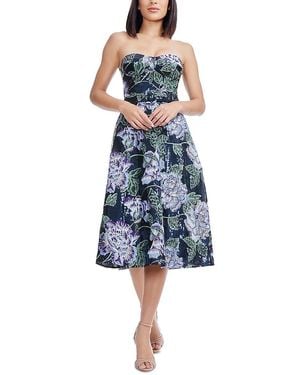 Dress the Population Carlita Floral Strapless Dress - Blue