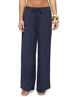 Edikted Viktoria Wide Leg Gauze Pants - Blue