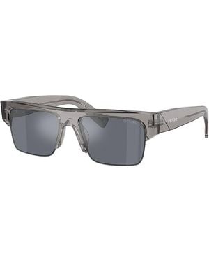 Prada Pr Rectangular Sunglasses, 55Mm - Gray
