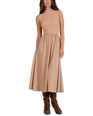 Elan Mock Neck Sleeveless Dress - Natural