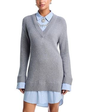 Cinq À Sept Necklace Santina Layered Look Mini Dress - Blue