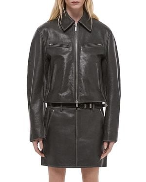 Helmut Lang Leather Biker Jacket - Gray