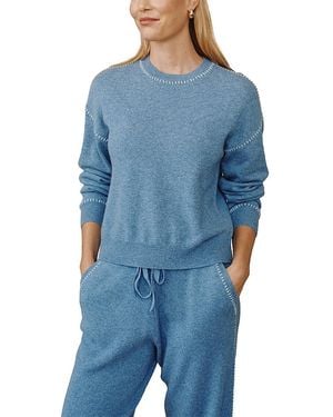 Bella Dahl Whipstitch Crewneck Sweater - Blue