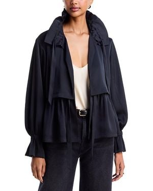 Cinq À Sept Azira Tie Neck Flared Cuff Jacket - Blue