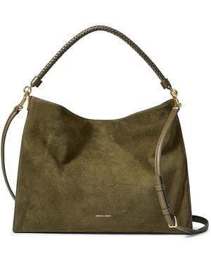 Veronica Beard Vida Medium Suede Shoulder Bag - Green