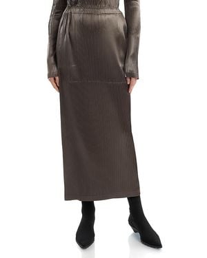 Issey Miyake Glossed Panels Pleats Skirt - Black