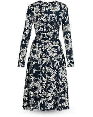 Erdem Ponte Long Sleeve Dress - Multicolor