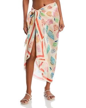 Echo Sea Shells Sarong Swim Cover-Up - Orange