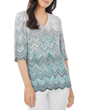 Misook V Neck Tunic - Blue