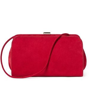 Loeffler Randall Zella Small Suede Clutch - Red