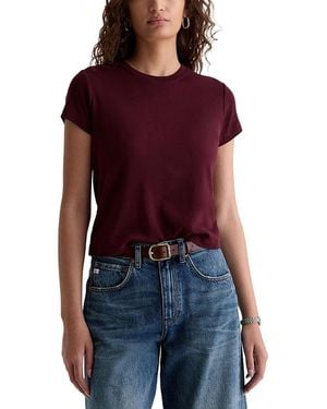 AG Jeans Sadie Crew Cropped Tee - Red