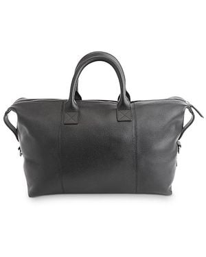 ROYCE New York Leather Overnighter Duffel Bag - Black