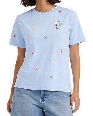 Chinti & Parker Cotton Snoopy Fruit T-Shirt - Blue