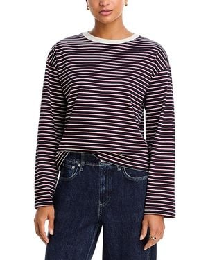 Rag & Bone Kelly Stripe Boxy Jersey Tee - Blue