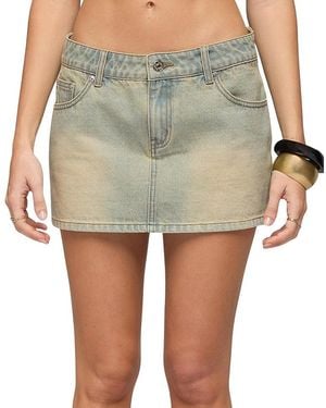 Edikted Chiara Denim Micro Skirt - Green