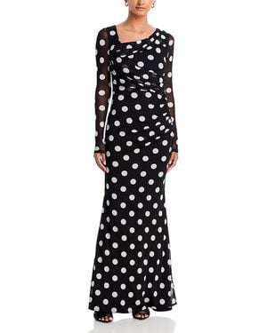 Black Halo Lazul Drape Front Maxi Dress - Black